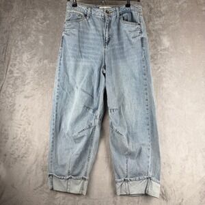 Dakota Blue Women Light Wash High Rise Barrel Leg Cuffed Jeans Size 3/26